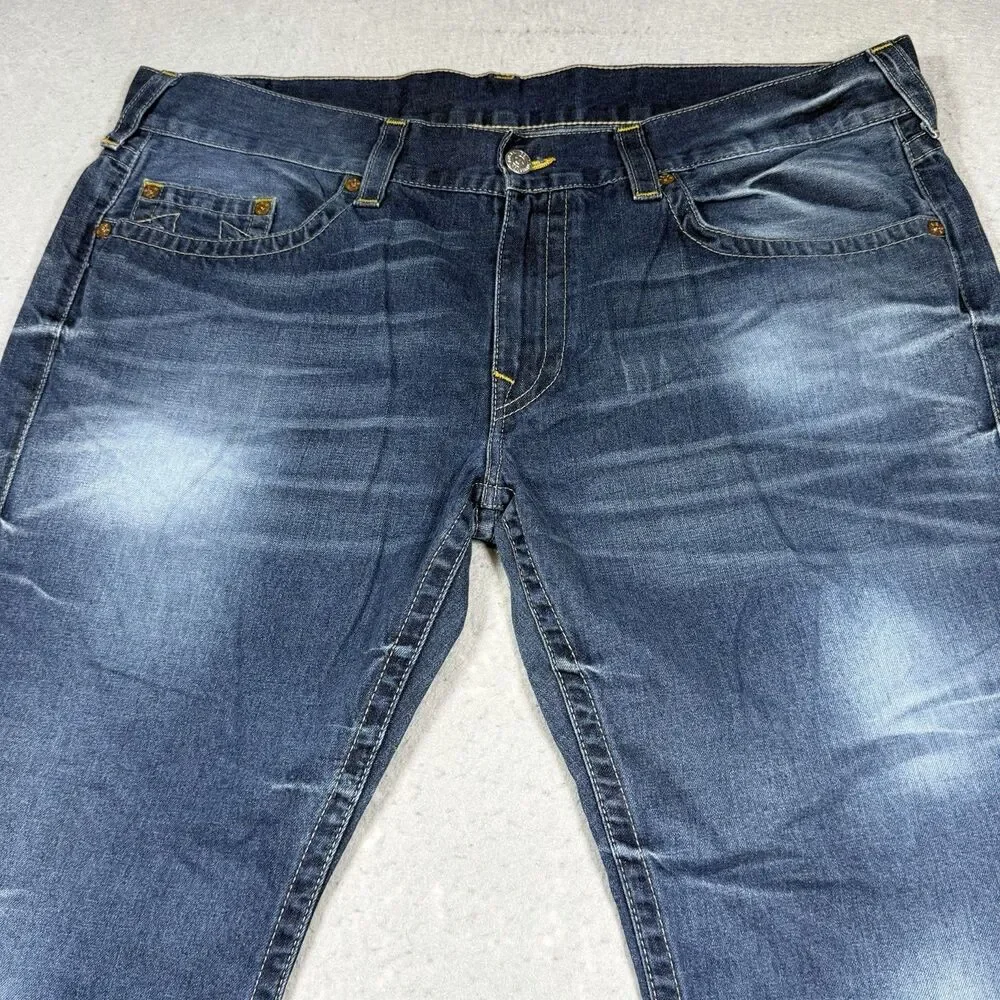 True Religion Jeans Mens Size 42 Blue Denim Straight Jeans 5-Pocket